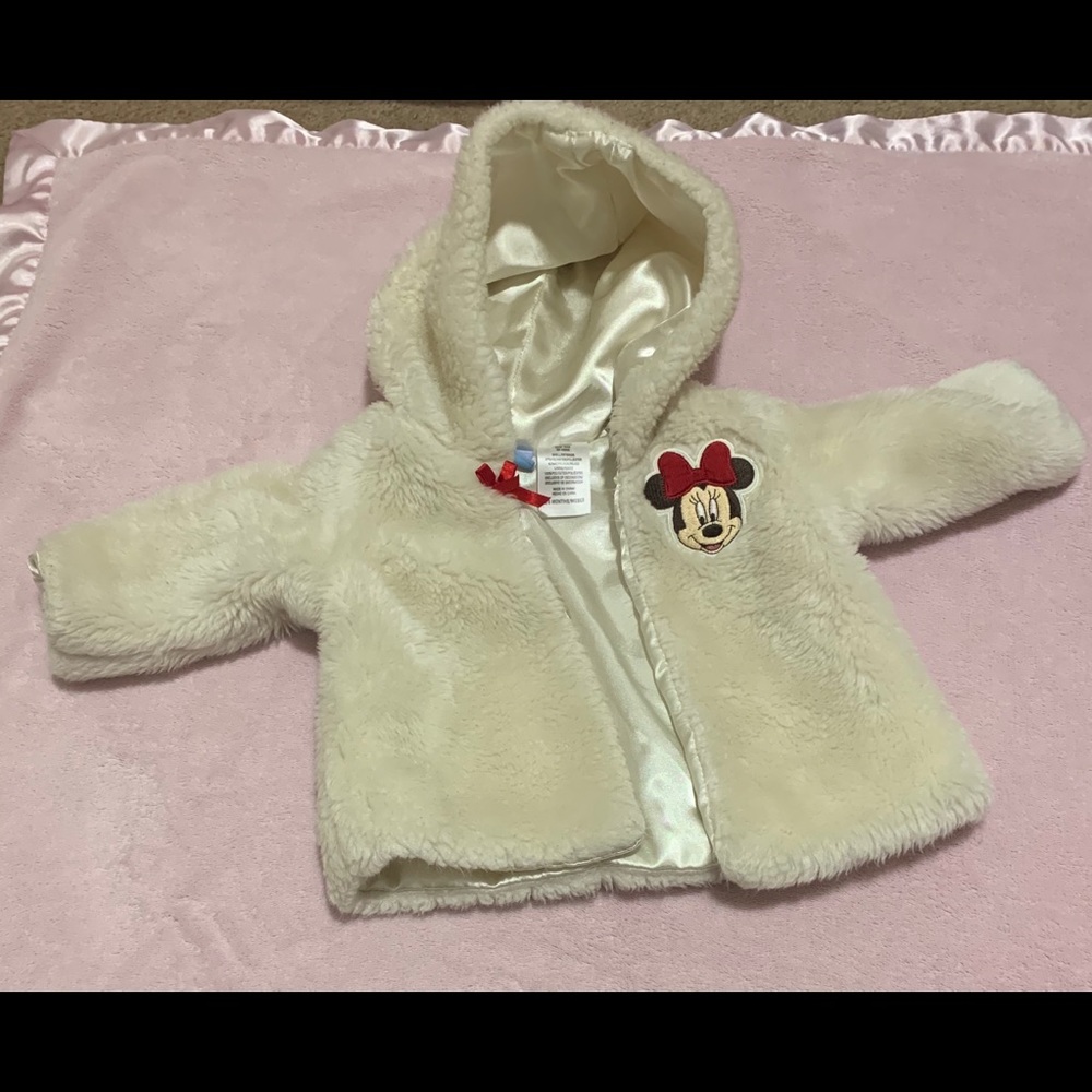 Disney Minnie Mouse Faux Fur Coat 3-6 Months